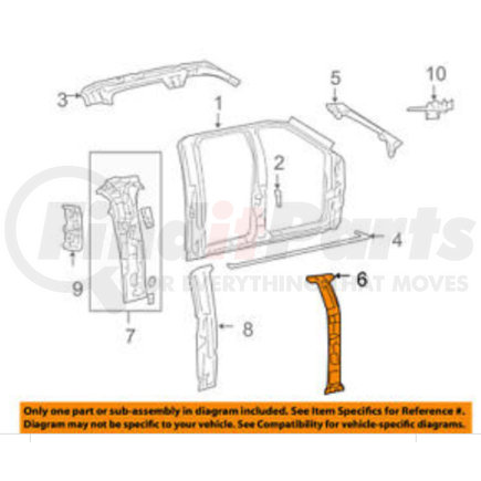 4L3Z1624301AA by FORD - FORD OEM UNISIDE-Center Pillar Reinforcement Left 4L3Z1624301AA