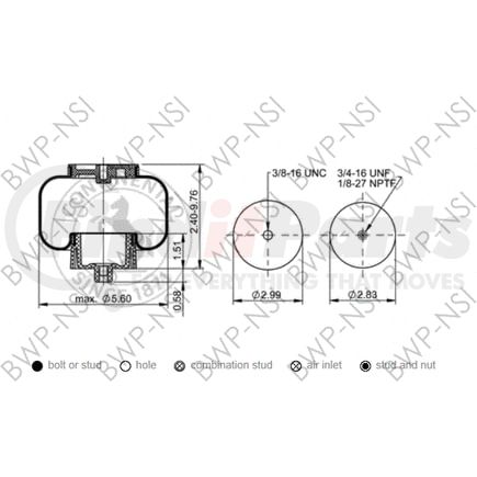 AS67768 by BWP-NSI - Continental Sleeve Air Spring