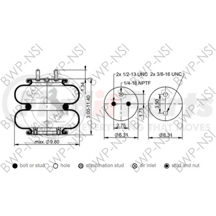 BWP-NSI AS67706 Continental Air Spring