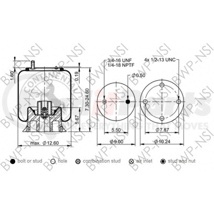 BWP-NSI AS65387 Suspension Air Spring Kit Continental Air Spring