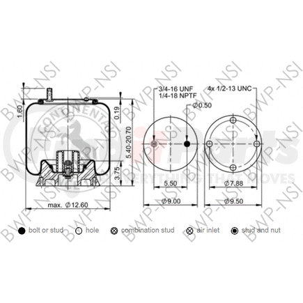 BWP-NSI AS64762 Suspension Air Spring Kit Continental Air Spring