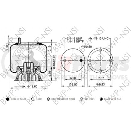 BWP-NSI AS64650 Continental Air Spring