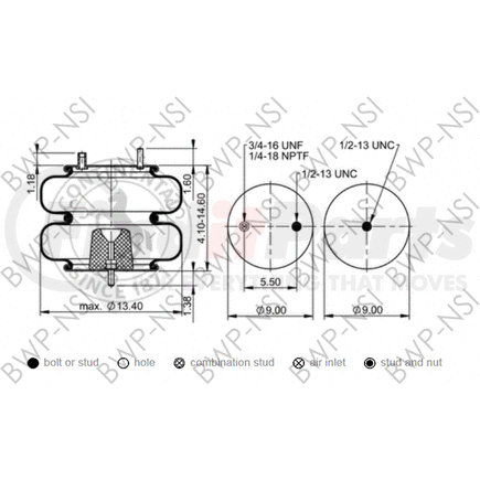 BWP-NSI AS64542 Continental Air Spring