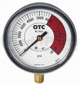 9655 by OTC TOOLS & EQUIPMENT - Pressure Gauge, One scale: 0-6,000 PSI, 3-1/2" Dia. Face