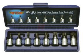 Vim Tools XZN100 Socket Set 9 Pc. Stubby XZN Triple Square Metric Driver Set