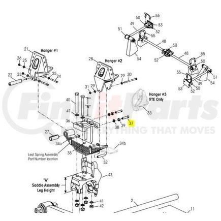 06813-000 by HENDRICKSON - Leaf Spring Hanger Bolt - ¾"-10 UNC Square Head Set Screw