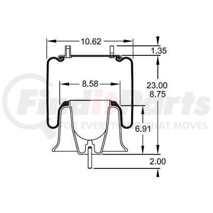 W013778536 by FIRESTONE - Air Spring - Air Bag/Piston Assembly, Aluminum Piston