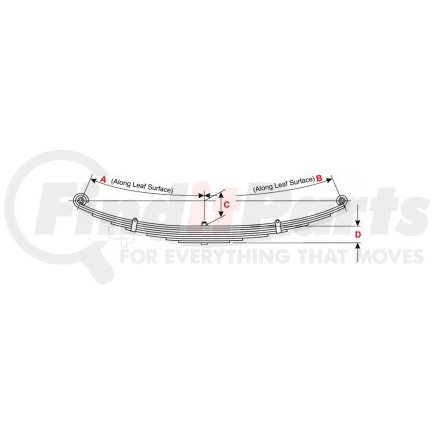 46-1242 by DAYTON PARTS - Leaf Spring - Front, Parabolic Spring, 2-Leaf, 3 in. Width, OEM 6803200102