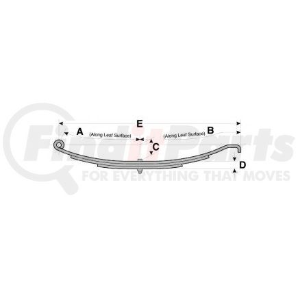 US-3036 by DAYTON PARTS - Leaf Spring Assembly, Front/Rear, Eye-Slipper Utility Type, 4 Leaves