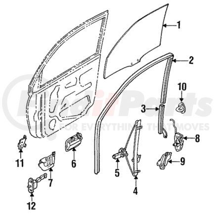 MB676478 by MITSUBISHI - Glass Run