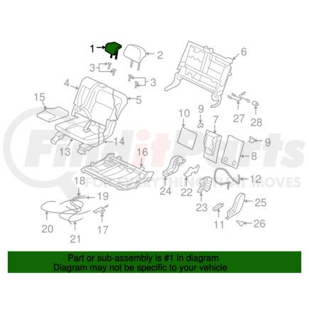 6971A086XC by MITSUBISHI - Headrest, Center