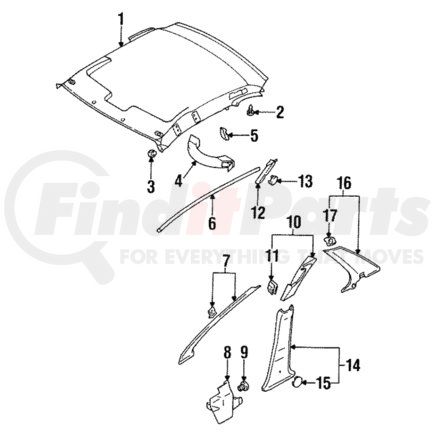 MB971053 by MITSUBISHI - Rear Pillar Trim