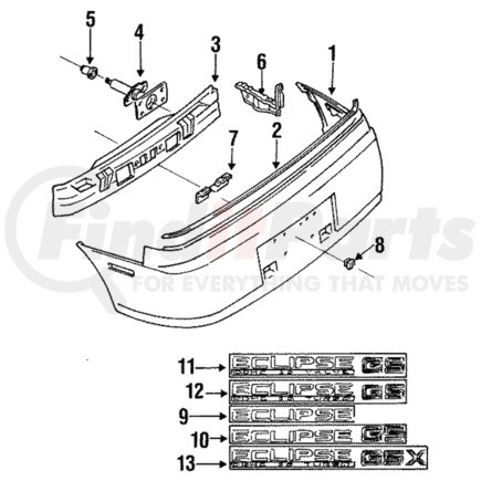 MB861913 by MITSUBISHI - Bumper Cover