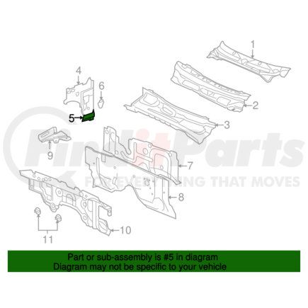 55359872AA by MITSUBISHI - Cowl Side Panel