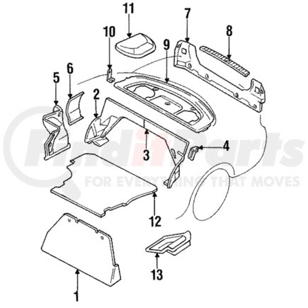 MB973624 by MITSUBISHI - Trunk Side Trim