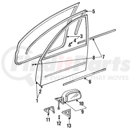 MB827422 by MITSUBISHI - Upper Weather-Strip