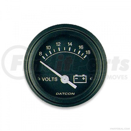 100262 by DATCON INSTRUMENT CO. - Voltmeter - 8-18 VDC, Model 830, 52mm, Black Bezel (12V Light Kit 06215-00, 24V 06294-00)