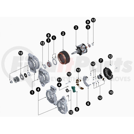 10528475 by DELCO REMY - Alternator Assembly Mounting Hardware - For 40SI Model