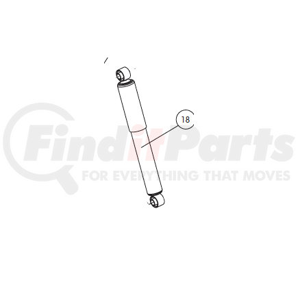 S-23316 by HENDRICKSON - Suspension Shock Absorber - Rear, 20.22 in. Extended, 13.07 in. Compressed