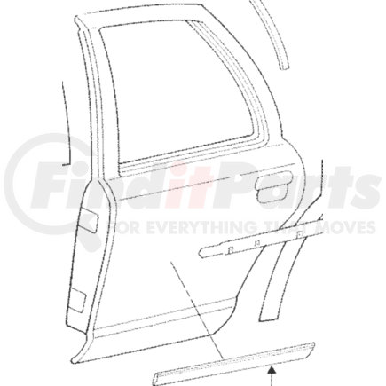 F7MZ5425556PTM by FORD - MOLDING DOOR OUTSIDE