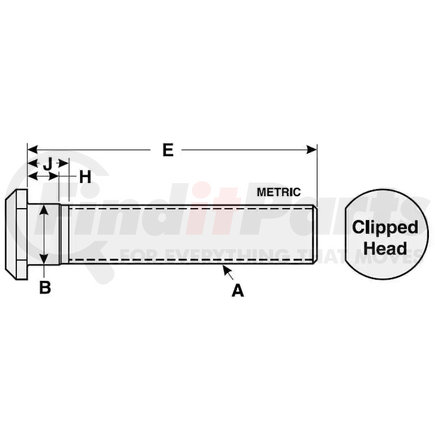 500007 by HAYES LEMMERZ - M22X1.5 WHEEL STUD CLIPPED HEAD 4.42L