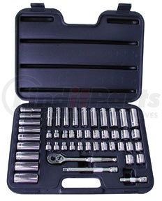 1245 by ATD TOOLS - 47 Pc. 3/8" Drive 6 Point SAE and Metric Pro Socket Set