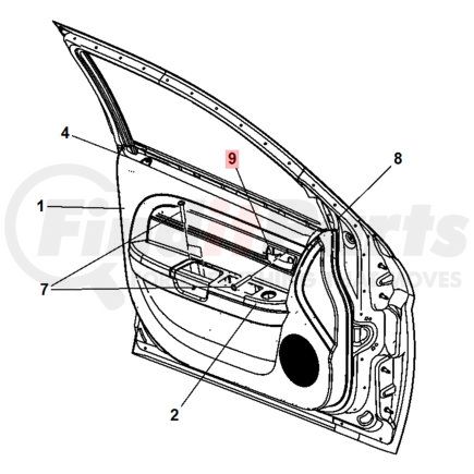 1FV27SZ0AB by CHRYSLER - Interior Door Handle - fits 2009-2010 Chrysler Sebring