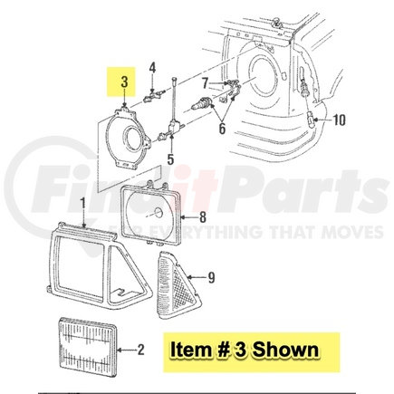 F29Z13100A by FORD - HOUSING HEADLAMP RH