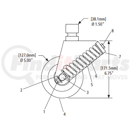 XA-V-350 by SAF-HOLLAND - Swivel Caster - Cast Iron Wheel, 13.43 lbs (6.09 kg)