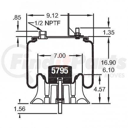 90557248 by SAF-HOLLAND - Air Suspension Spring - Assembly