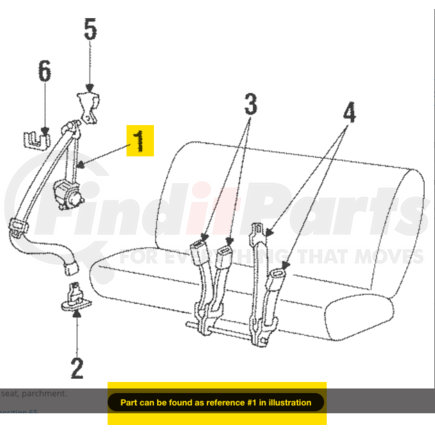 XL1Z78611B68BAD by FORD - SEATBELT ASM