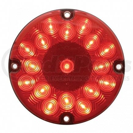 39961B-2 by UNITED PACIFIC - Pair of Red 17 LED 7" Round Bus Truck RV Brake Stop Turn Tail Lights