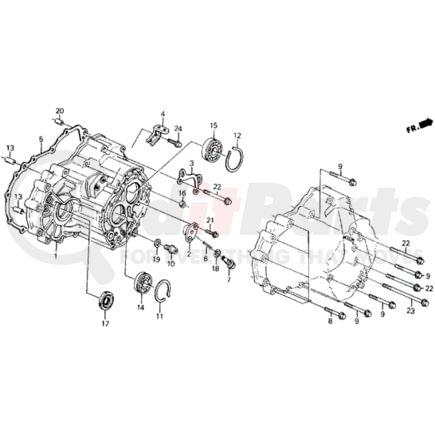 21211-PF4-L00 by HONDA - CASE TRANSMISSION (PART CAN BE FOUND AS REFERENCE #1 IN ILLUSTRATION)