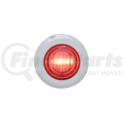 37968-2 by UNITED PACIFIC - Pair of Mini 3/4" Round Red 3 LED Stop Turn Tail Lights w/Grommets, SS Bezels