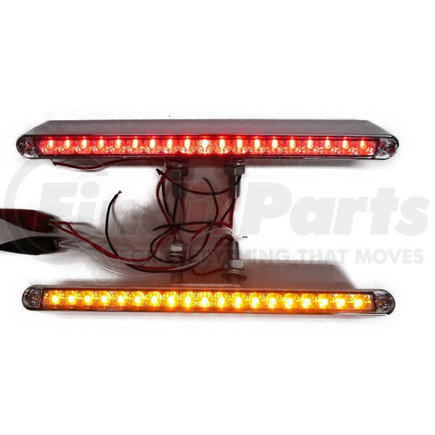 37944-2 by UNITED PACIFIC - Pair (2) of 12"L 19 LED Red/Amber Double Face Truck Semi Trailer Light Bars