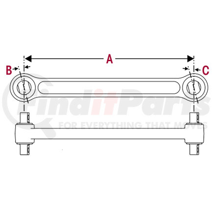 48411-003 by HENDRICKSON - Torque Rod Assembly - Shim Type Adjustable