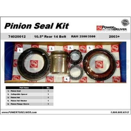 74020012 by AMERICAN AXLE - Pinion Seal Kit - 10.5 in. Rear Differential, Dodge 2500/3500, 2003+