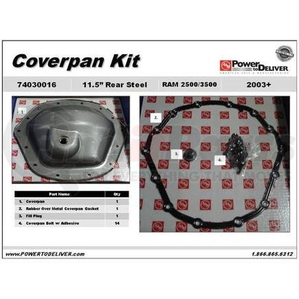 74030016 by AMERICAN AXLE - COVERPAN KIT
