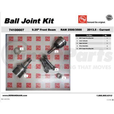 74100007 by AMERICAN AXLE - BALL JOINT KIT