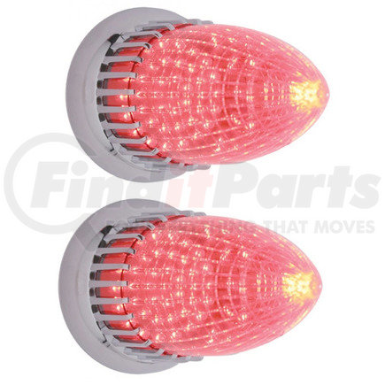 CTL5913LED-2 by UNITED PACIFIC - (2) 1959 Cadillac Style 40 LED Red Stop Turn Signal Tail Lights / Flush Mount