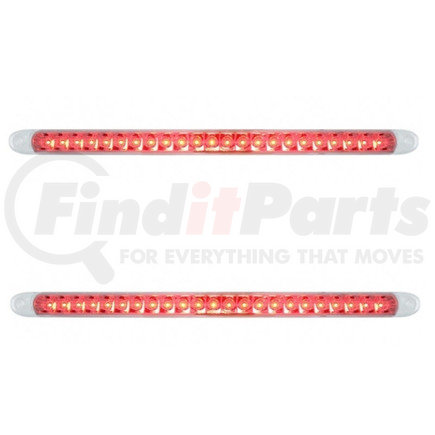 KIT1031 by UNITED PACIFIC - Pair of 17" Slim Clear Red 23 SMD LED Brake Stop Turn Tail Lights, Chrome Bezels