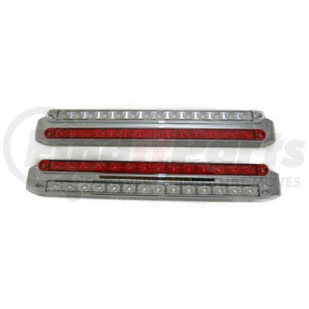 37672-2 by UNITED PACIFIC - Pair (2) of 28 LED 13 3/4" Light Bars - Red & White LED/Red & Clear Lens