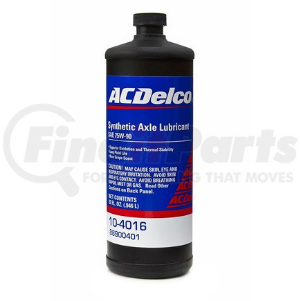 10-4016 by ACDELCO - 75W-90 Synthetic Axle Gear Oil - 32 oz