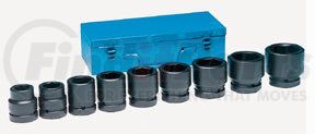 9159 by GREY PNEUMATIC - 1" Dr Std Length Jumbo SAE Impact Socket Set, 9 pc