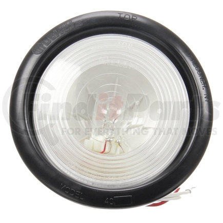 400043 by TRUCK-LITE - 40 Series Back Up Light - Incandescent, Clear Lens, 1 Bulb, Round Lens Shape, Grommet Kit, 12v
