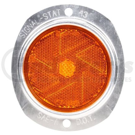 43A-3 by TRUCK-LITE - Signal-Stat Reflector - 3" Round, Yellow, 2 Screw or Bracket Mount