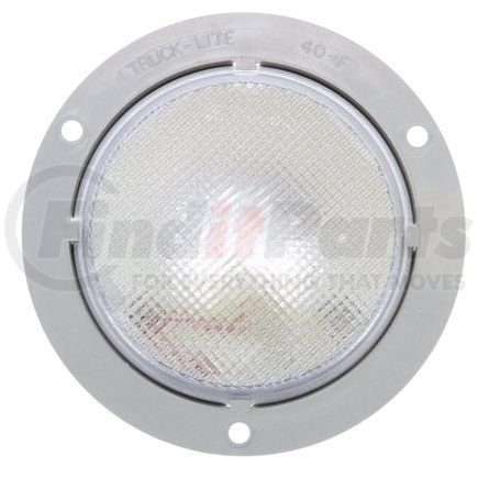 400233 by TRUCK-LITE - 40 Series Dome Light - Incandescent, 1 Bulb, Round Clear Lens, Gray Flange Mount, 12V