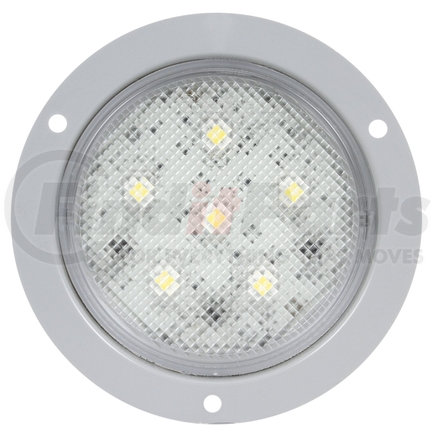 44339C3 by TRUCK-LITE - Dome Light - Super 44, LED, 6 Diode, Round Clear, Gray Flange Mount, Hardwired
