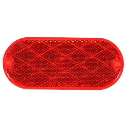 543 by TRUCK-LITE - Signal-Stat Reflector - 2 x 4" Oval, Red, 2 Screw or Adhesive Mount