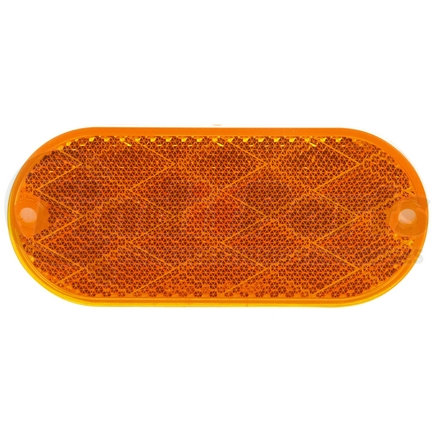 54A-3 by TRUCK-LITE - Signal-Stat Reflector - 2 x 4" Oval, Yellow, 2 Screw or Adhesive Mount